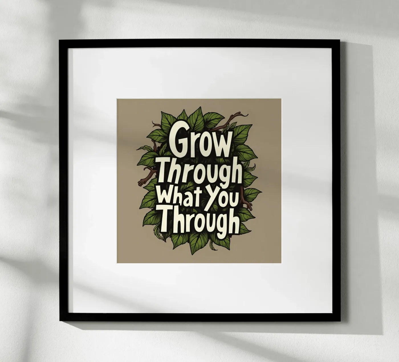 Groei er doorheen poster van inspirational quote