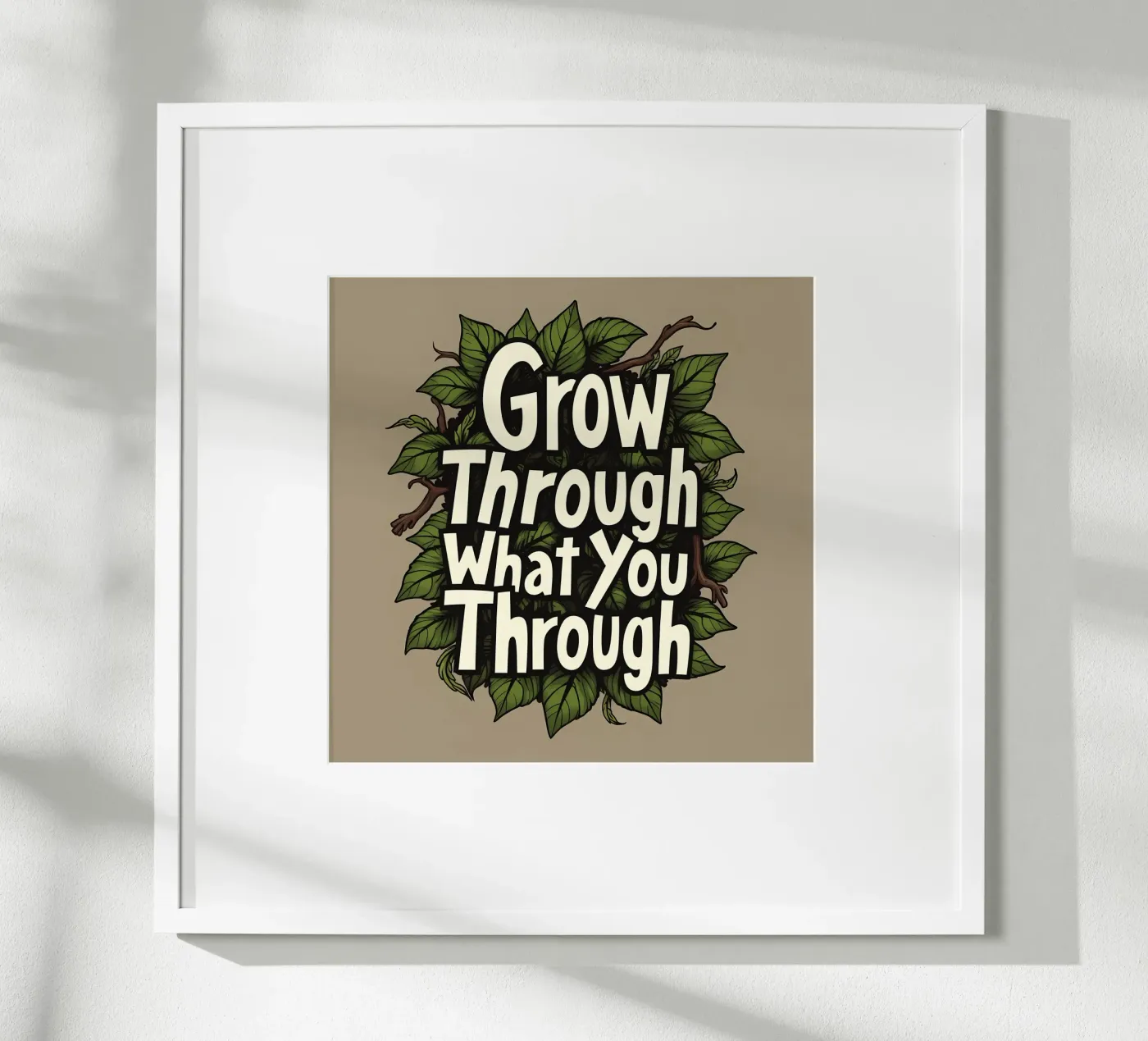 Groei er doorheen poster van inspirational quote