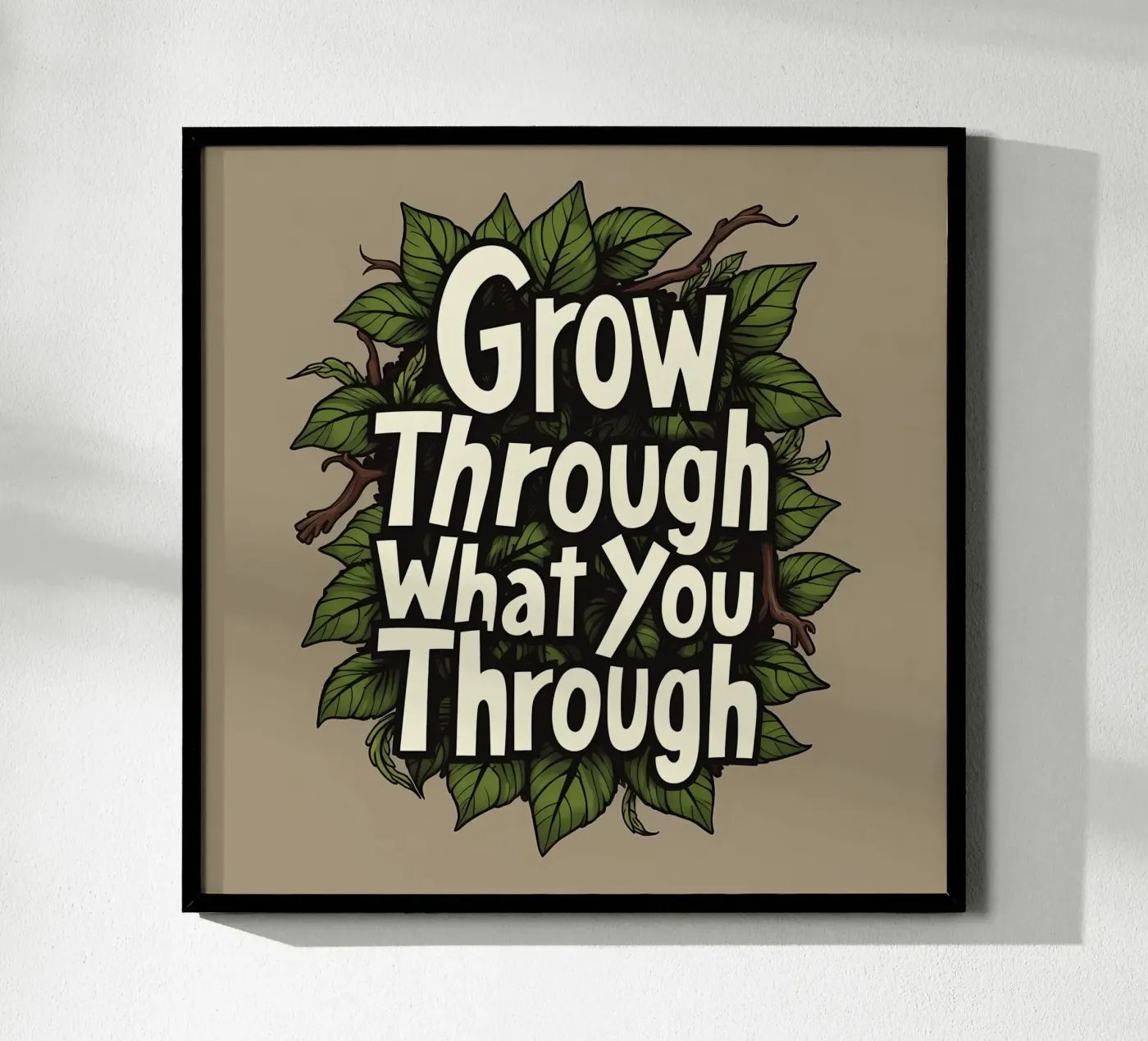 Groei er doorheen poster van inspirational quote