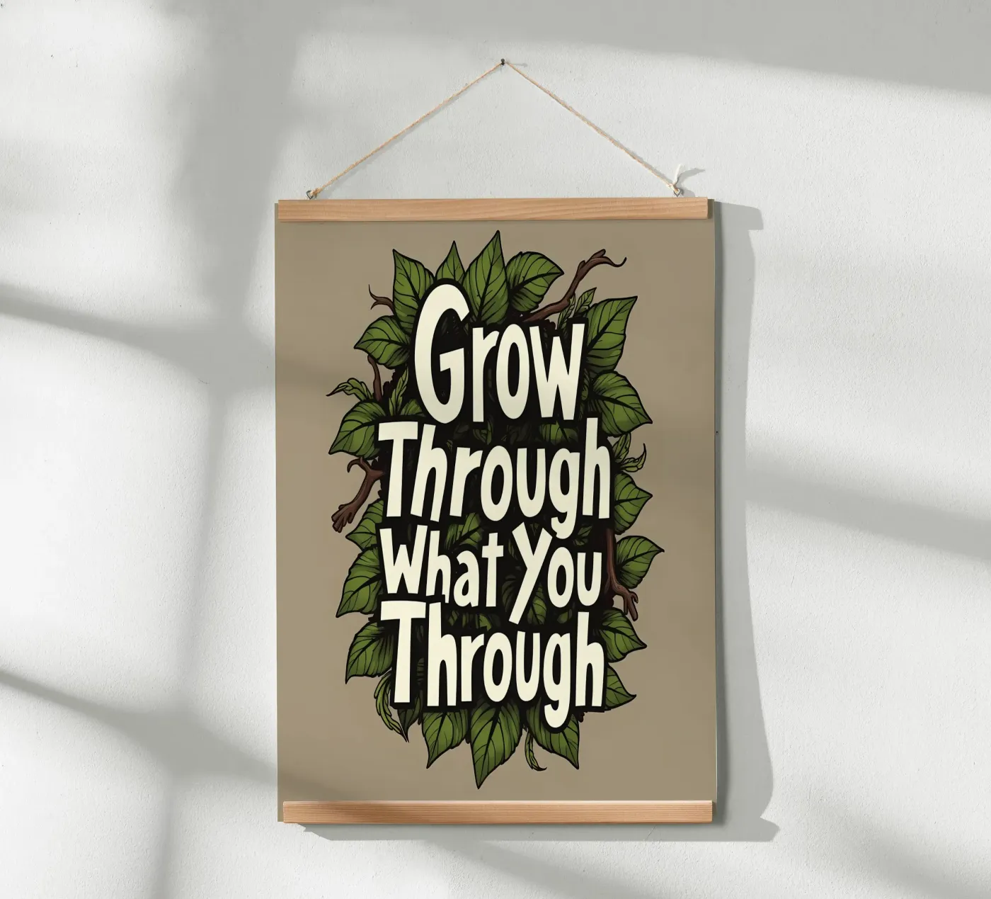 Groei er doorheen poster van inspirational quote