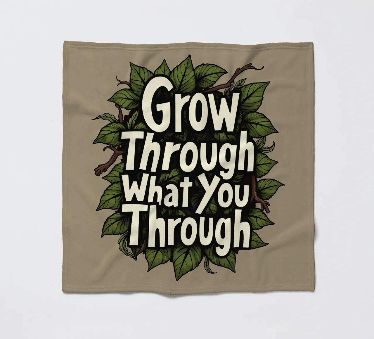 Crescere attraverso di essa coperta in pile da inspirational quote