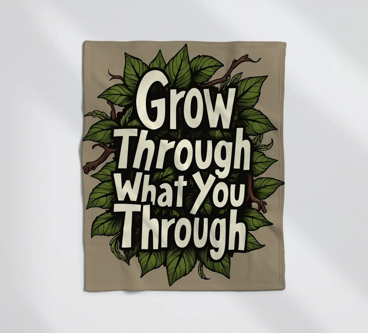 Crescere attraverso di essa coperta in pile da inspirational quote
