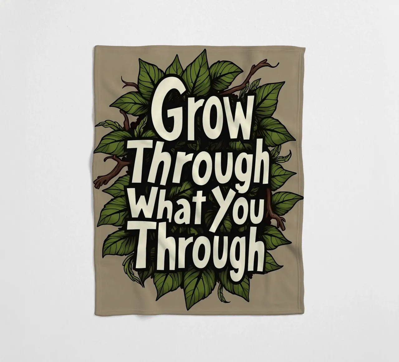 Crescere attraverso di essa coperta in pile da inspirational quote