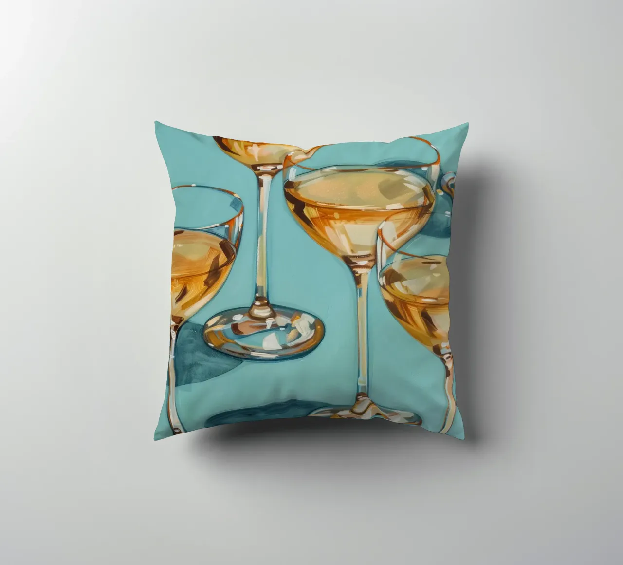 Champagne Glasses decorative cushion by Melloi Art Print