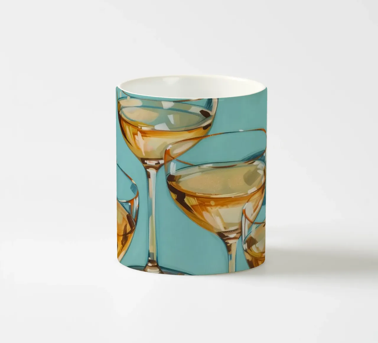 Champagne Glasses Keramik Tasse von Melloi Art Print