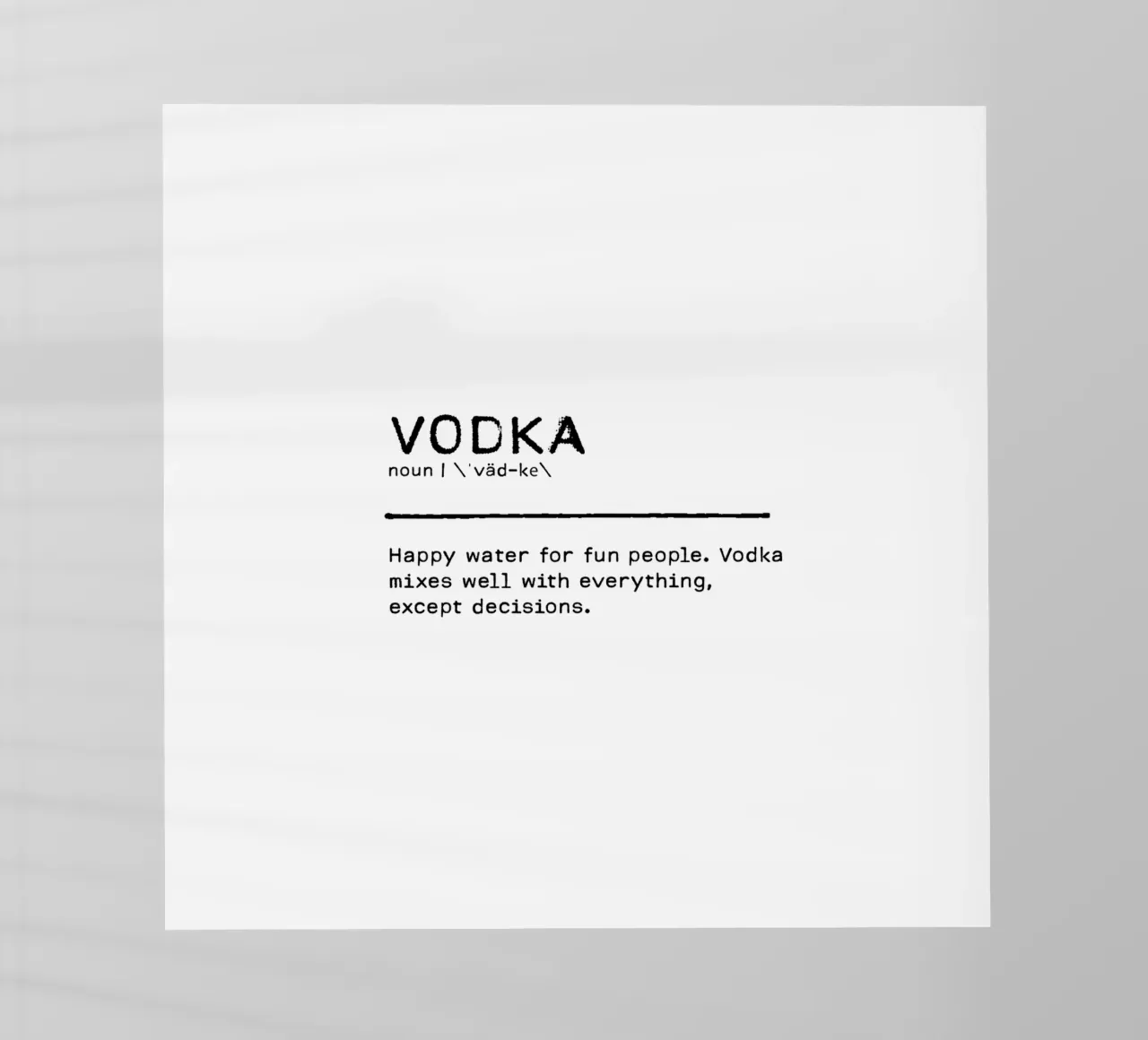 Definizione Citazione - Vodka pellicola backlit da Orara Studio