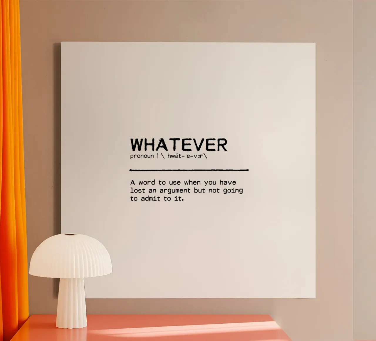 Citation de définition - Quoi qu'il en soit toile avec Caisse américaine de Orara Studio