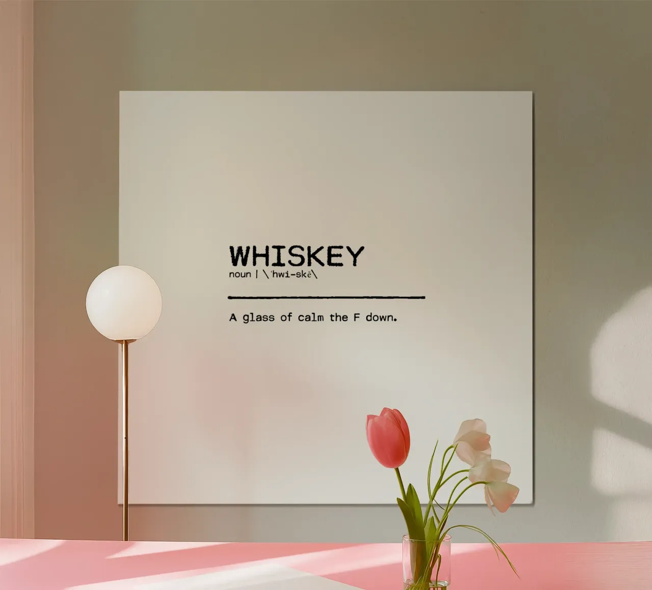 Definition Quote - Whiskey Censored poster with wooden frame by Orara Studio