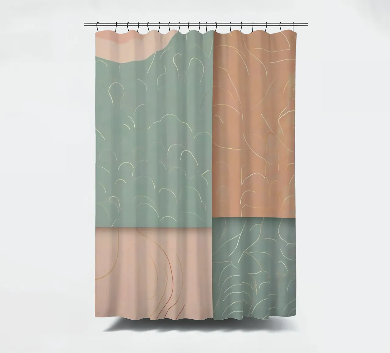 Abstract Pattern shower curtain by Charnwood Prints