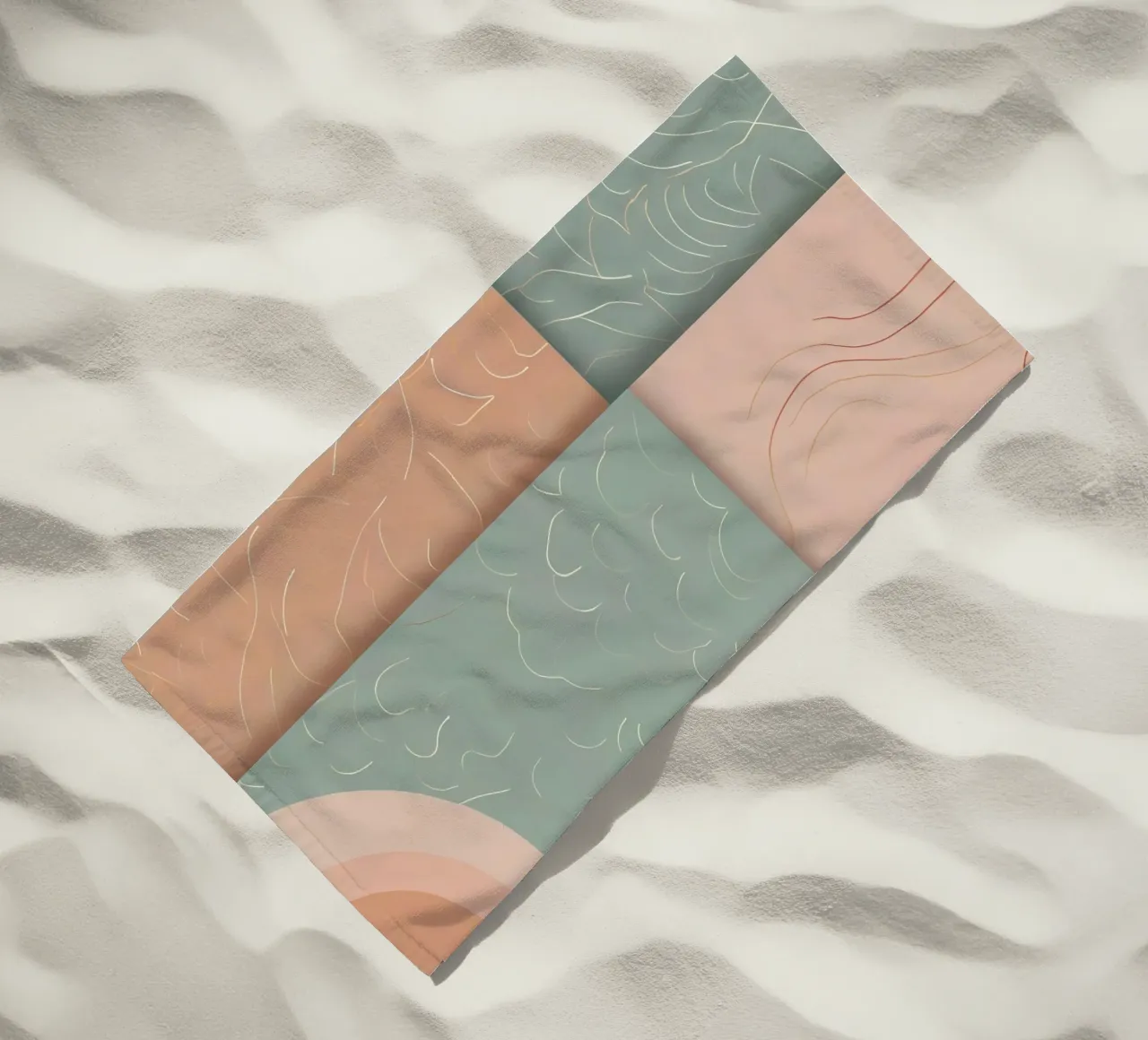 Abstract patroon strandhanddoek van Charnwood Prints