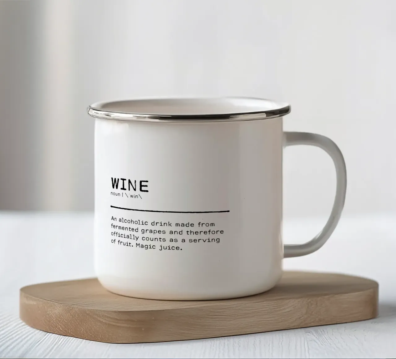 Definizione Citazione - Vino I tazza in smalto da Orara Studio