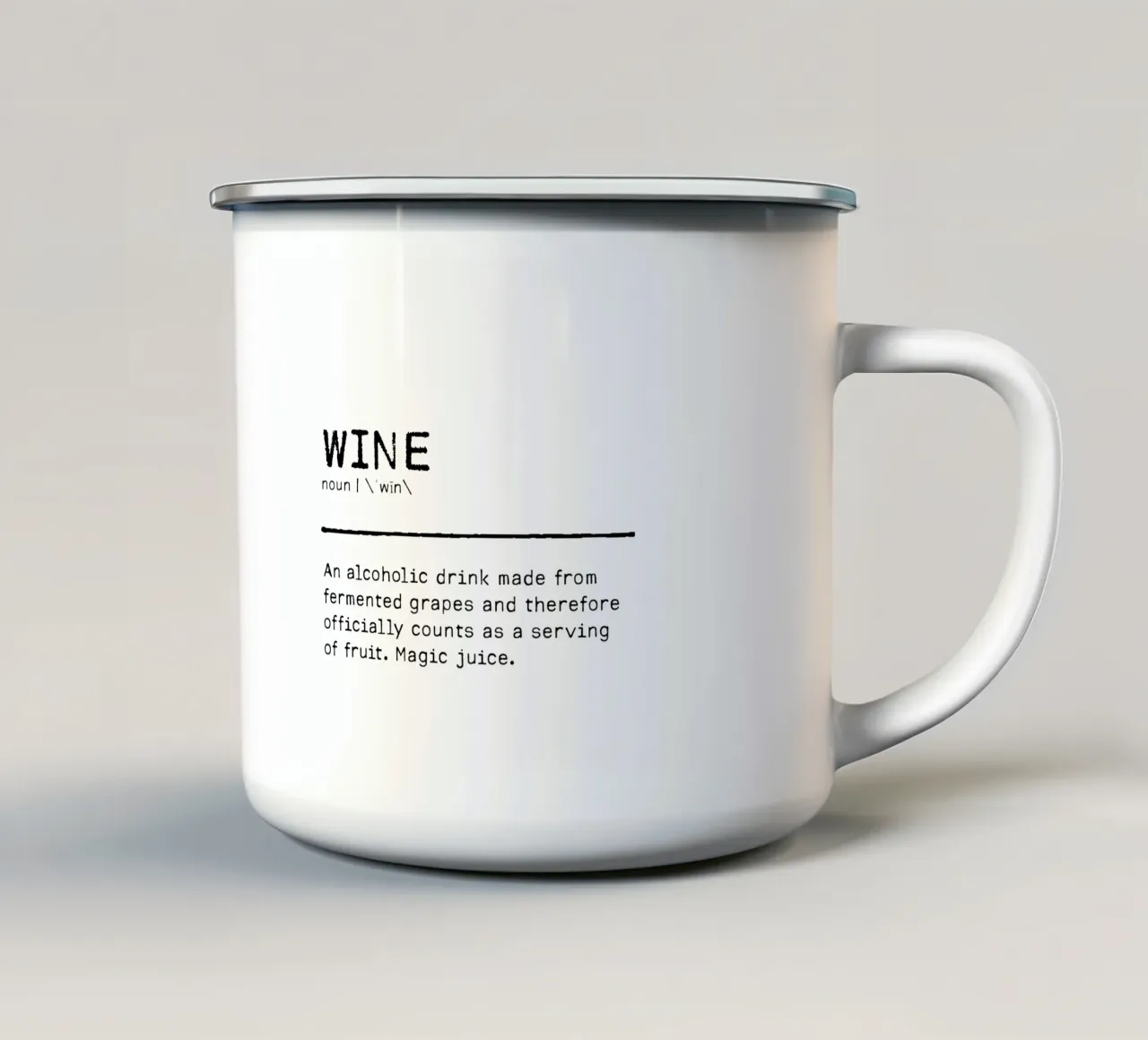Definizione Citazione - Vino I tazza in smalto da Orara Studio