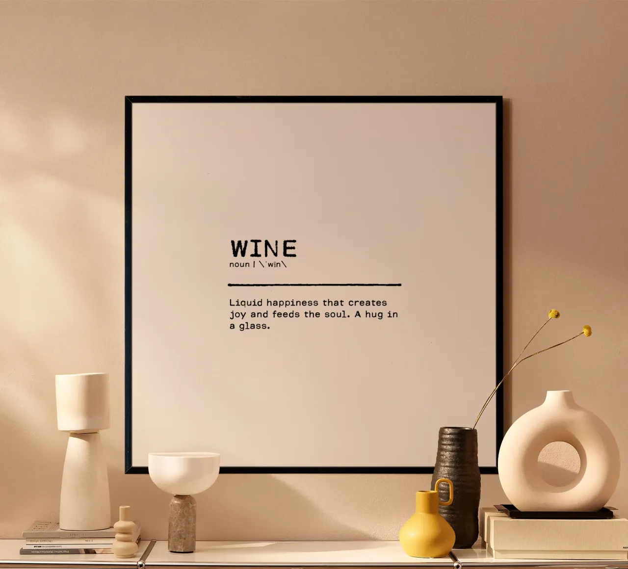 Definition Quote - Wine II poster with aluminum frame by Orara Studio