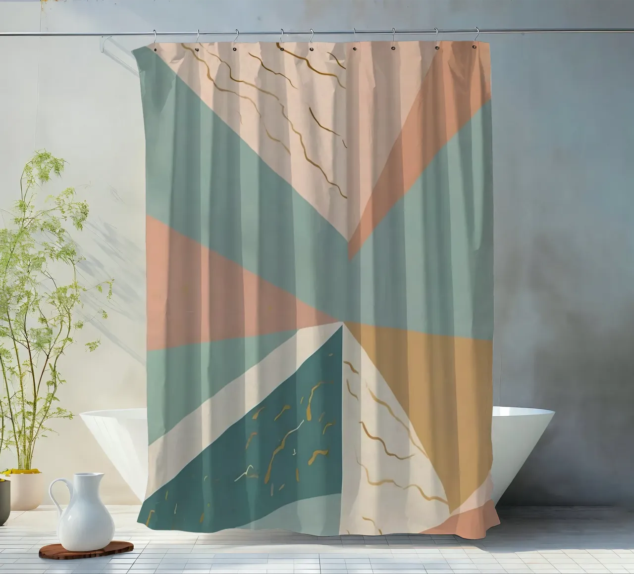 Abstract Pattern shower curtain by Charnwood Prints