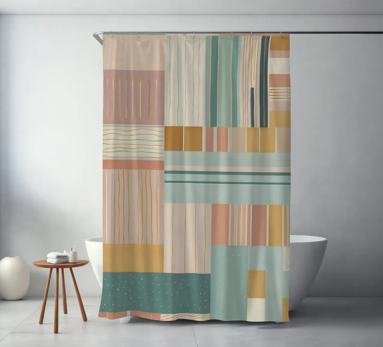Abstract Pattern shower curtain by Charnwood Prints