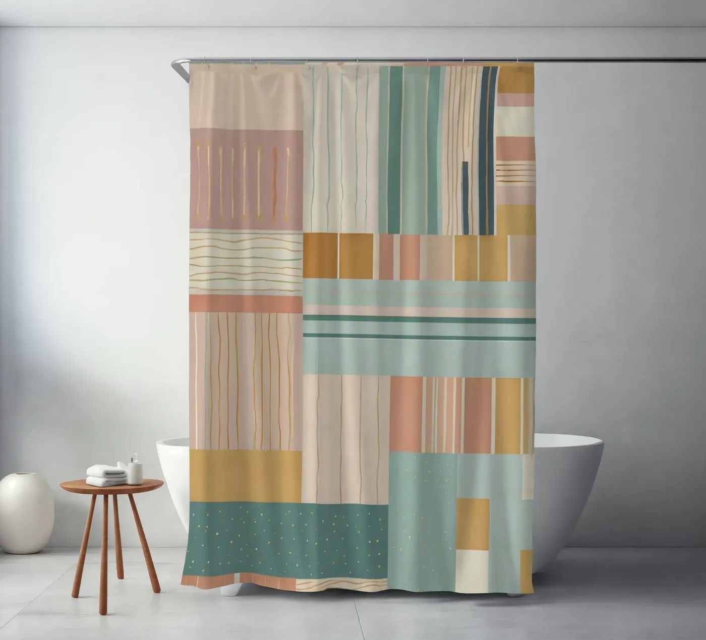 Abstract Pattern shower curtain by Charnwood Prints