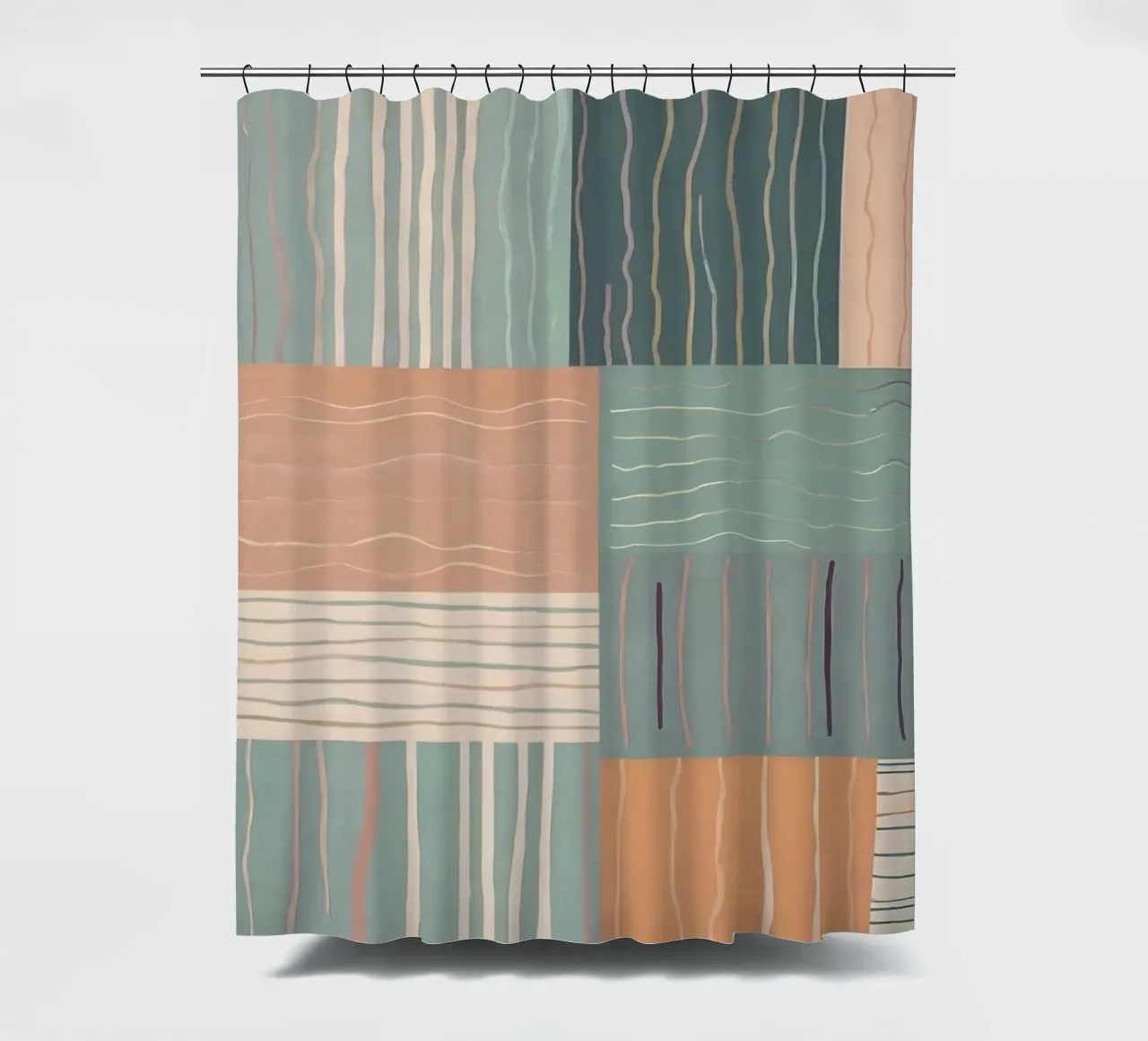 Abstract Pattern shower curtain by Charnwood Prints