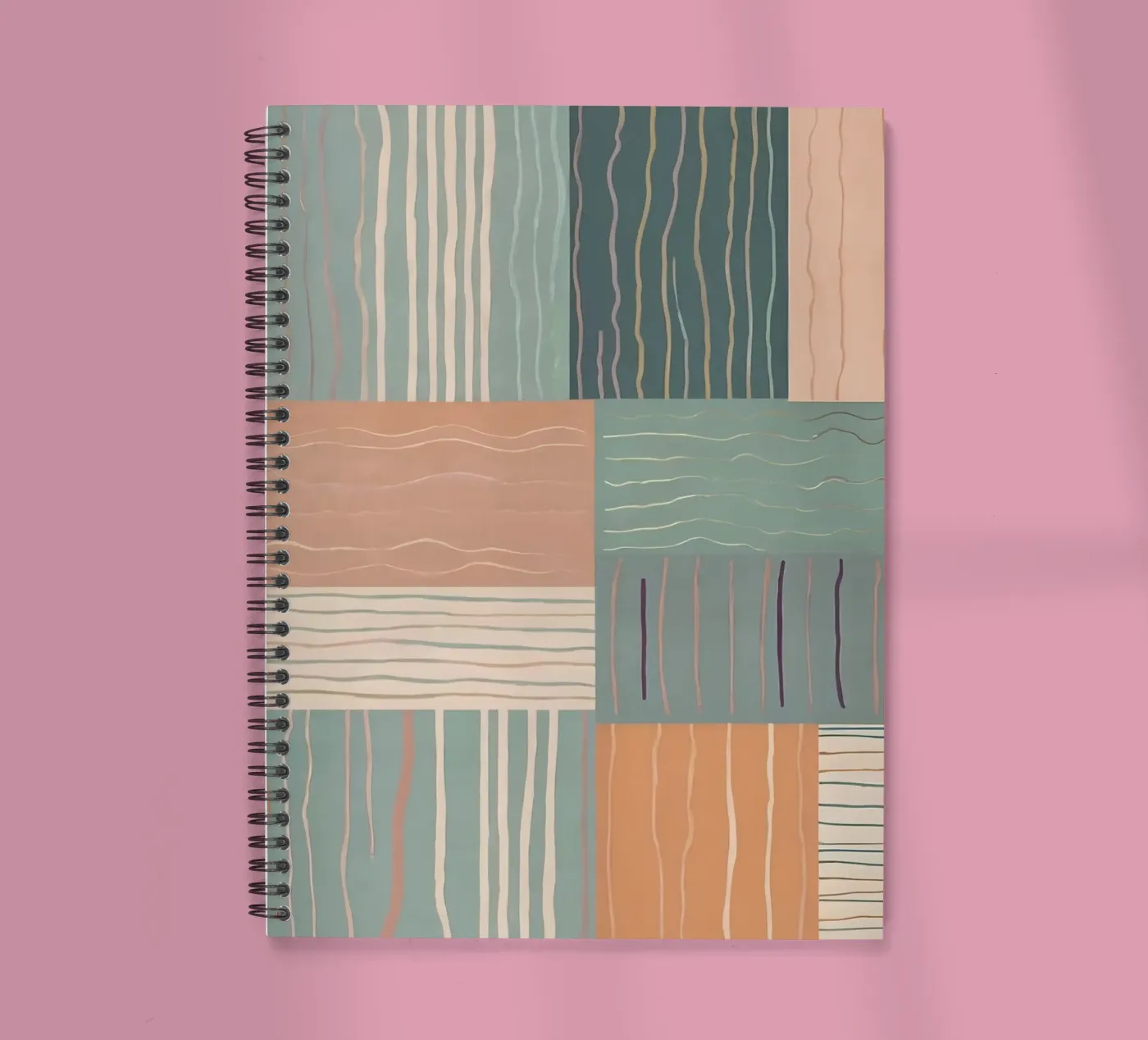 Abstract patroon notitieboek met spiraal van Charnwood Prints