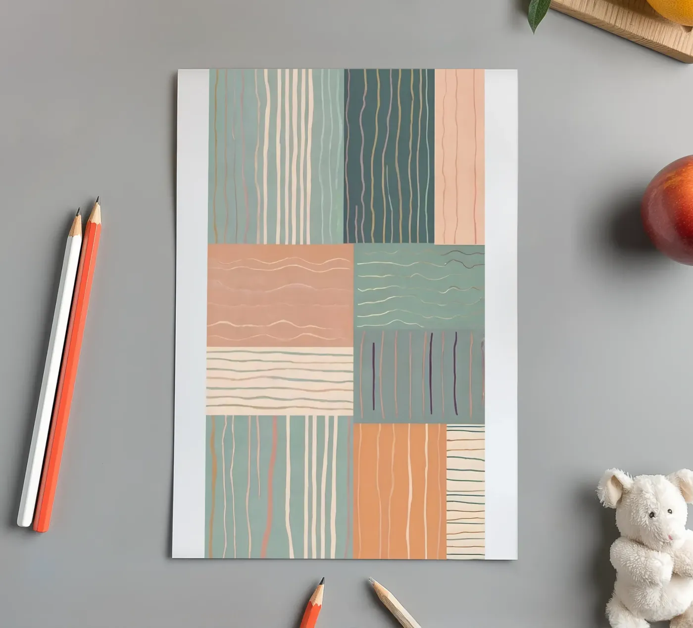Abstract patroon stickervel van Charnwood Prints