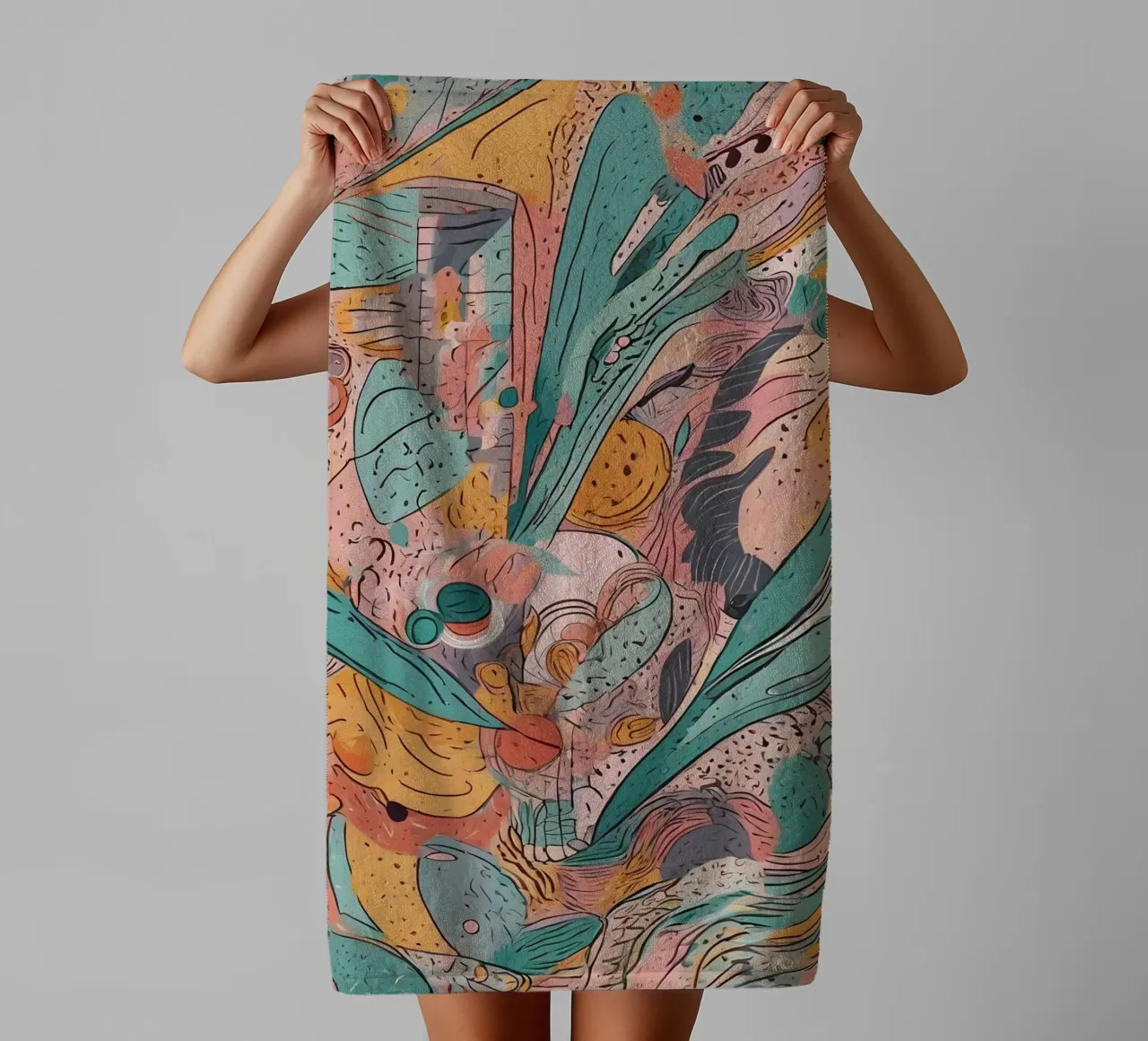 Abstract patroon badhanddoek van Charnwood Prints