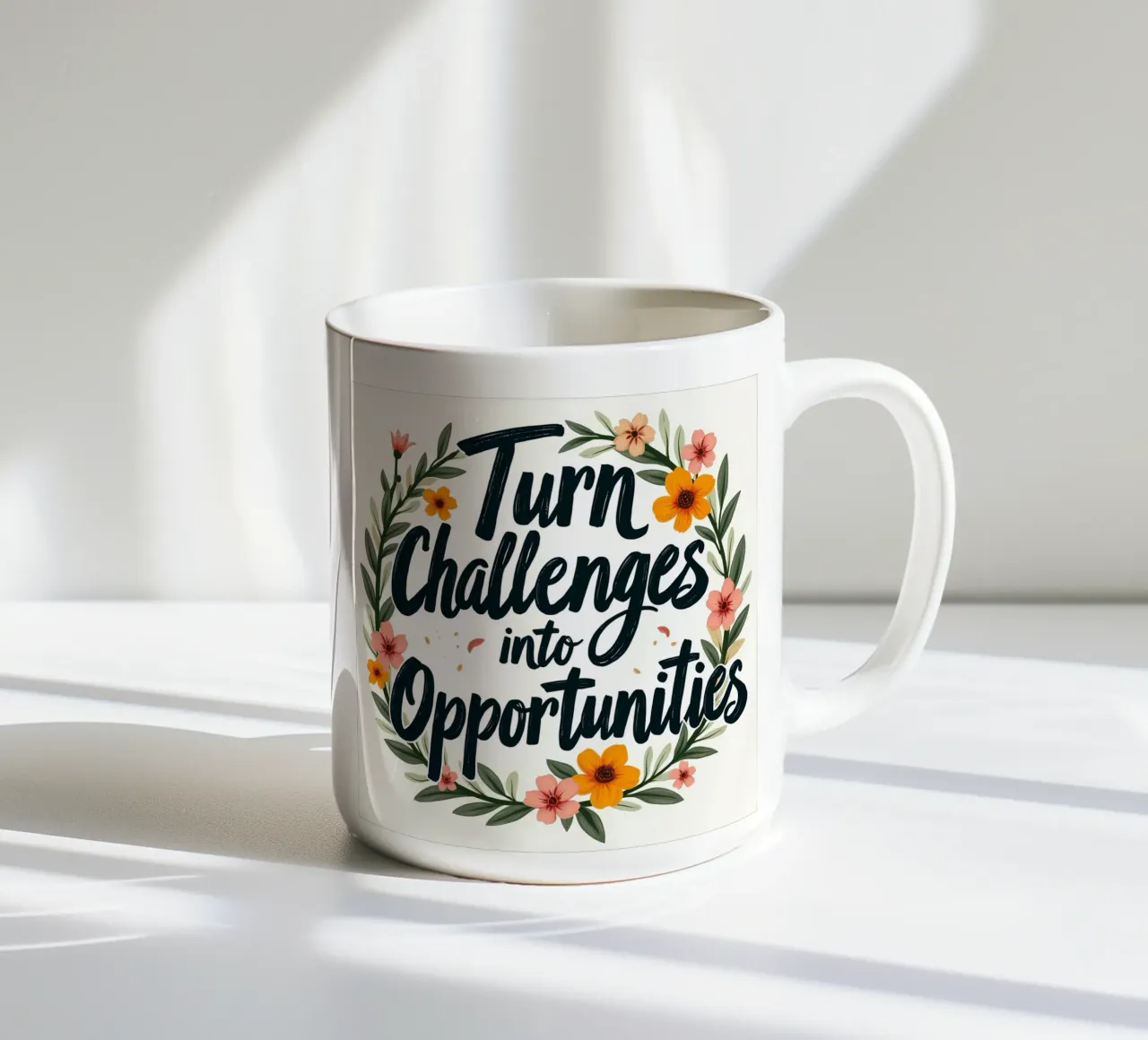 Trasformare le sfide in opportunità tazza in ceramica da inspirational quote