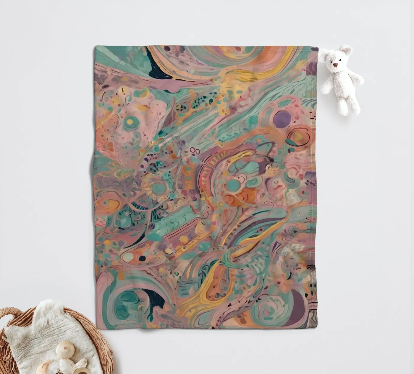 Abstract patroon fleecedeken van Charnwood Prints
