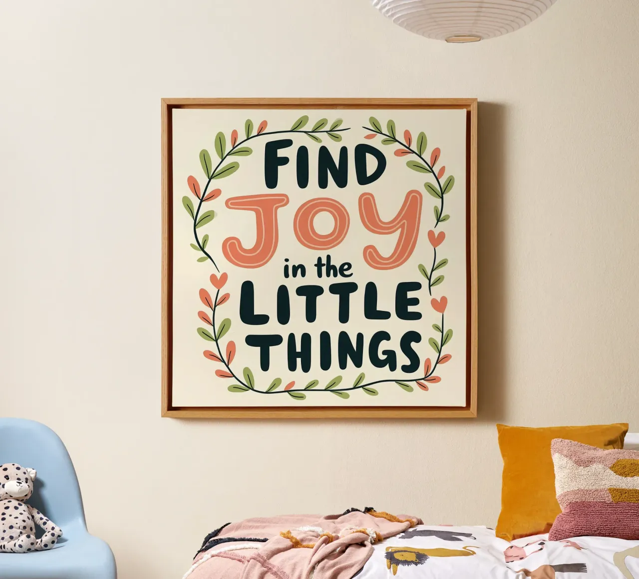 Find Joy in the Little Things canvas with Floater frame by inspirational quote