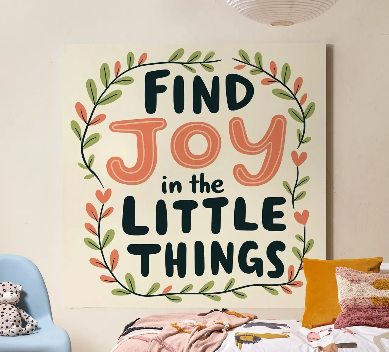 Find Joy in the Little Things canvas with Floater frame by inspirational quote