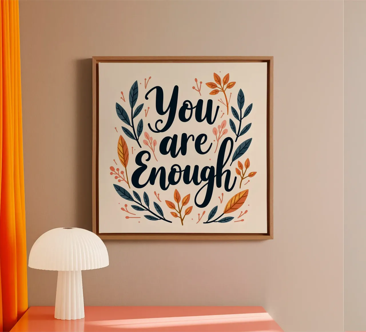 Jij bent genoeg canvas met Baklijst van inspirational quote