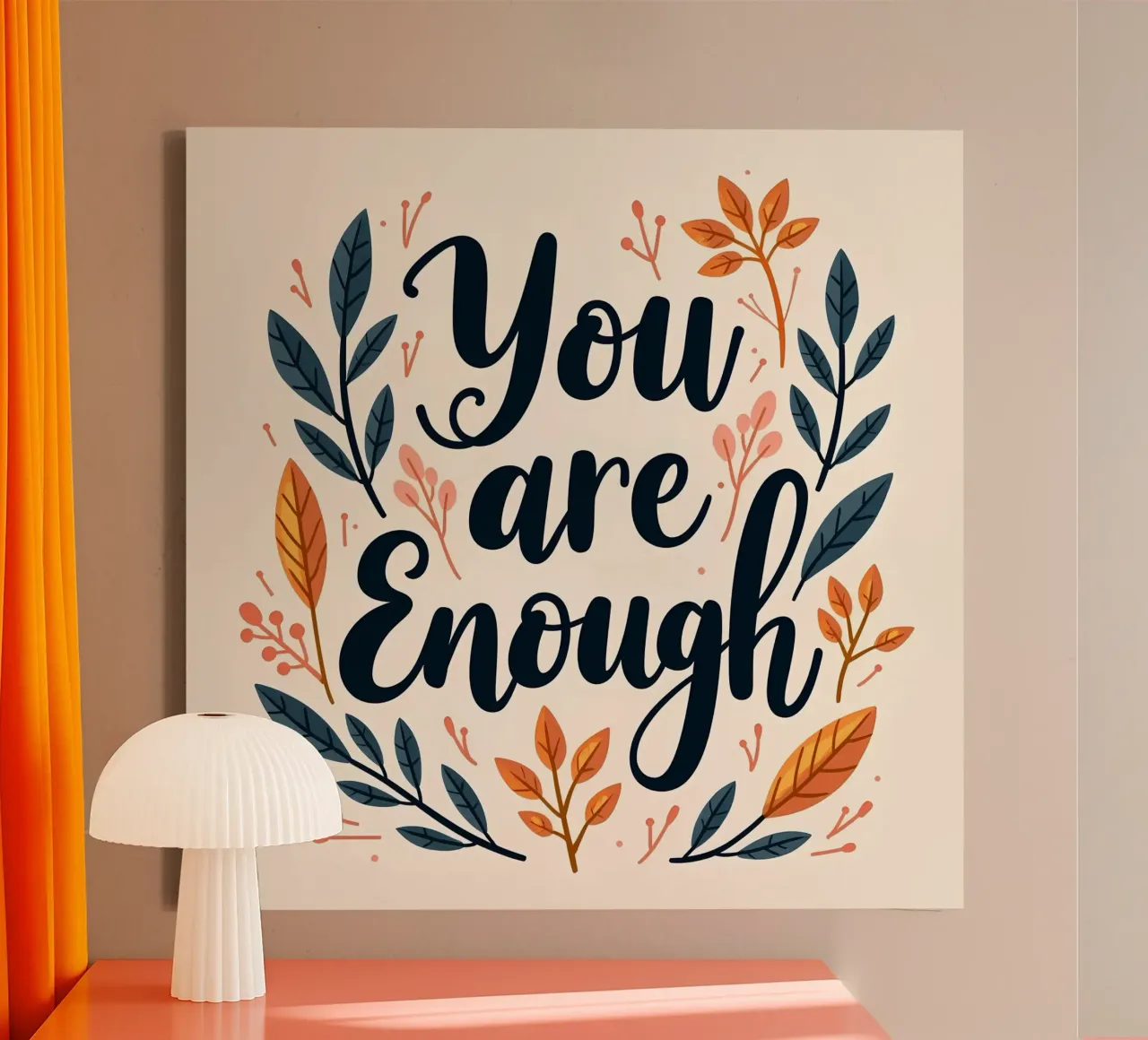 Jij bent genoeg canvas met Baklijst van inspirational quote
