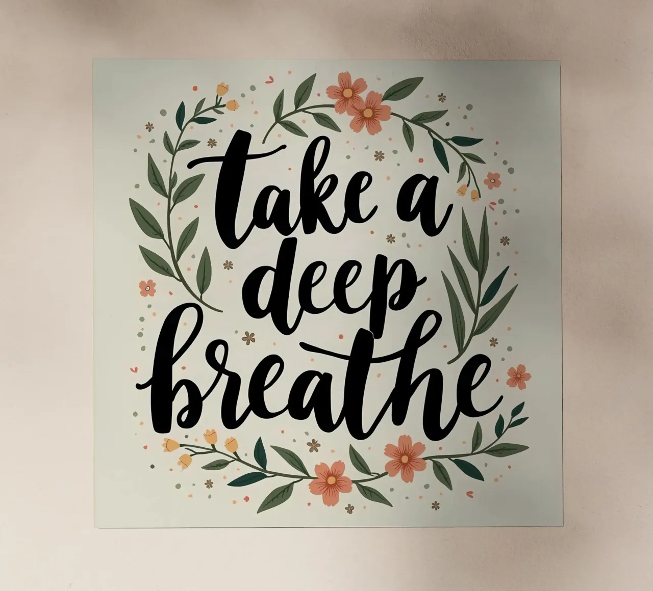 Respirare profondamente pellicola backlit da inspirational quote