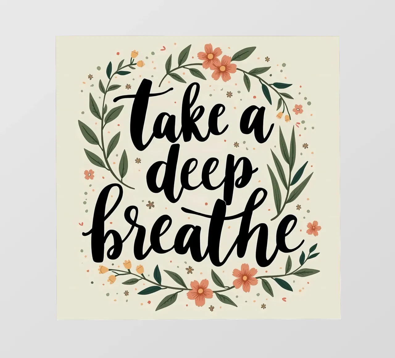 Respirare profondamente pellicola backlit da inspirational quote