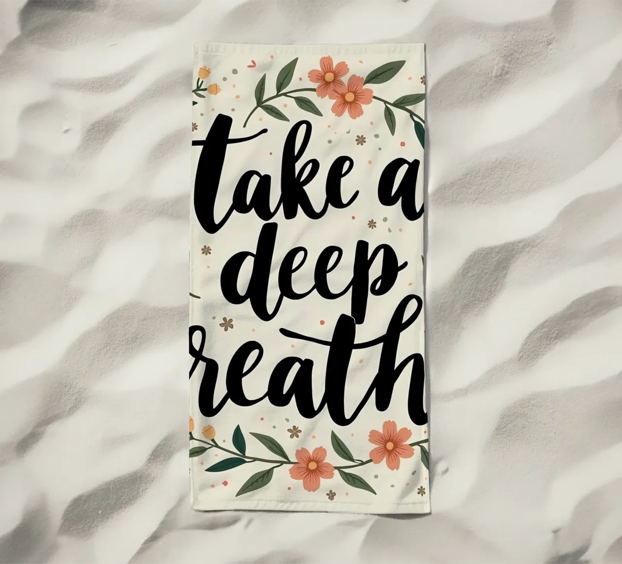 Respirare profondamente telo mare da inspirational quote