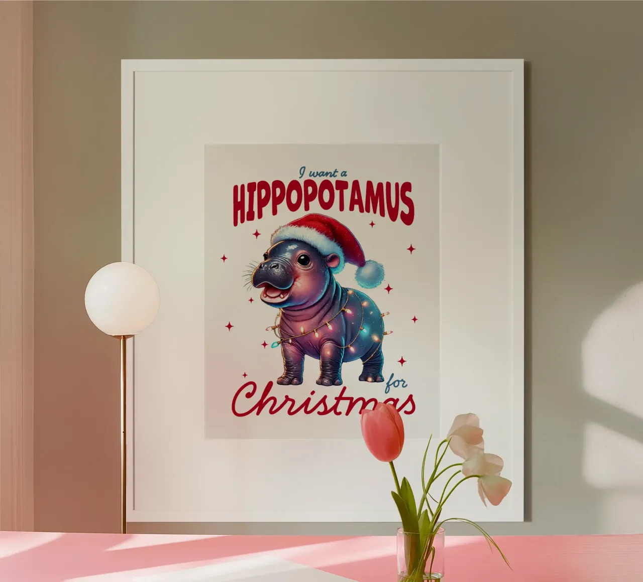 I want a hippopotamus for Christmas carta hahnemühle da edsonramosart