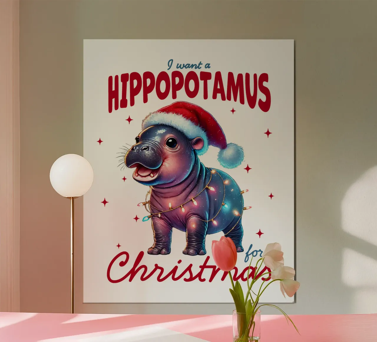 I want a hippopotamus for Christmas carta hahnemühle da edsonramosart