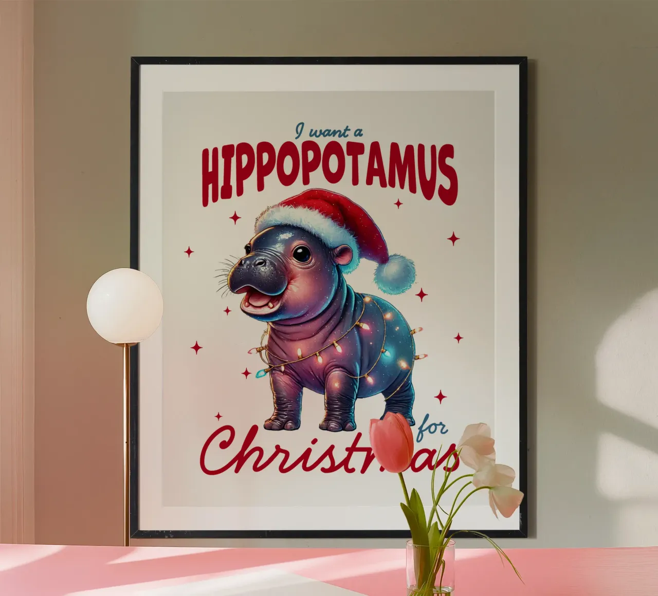 I want a hippopotamus for Christmas carta hahnemühle da edsonramosart