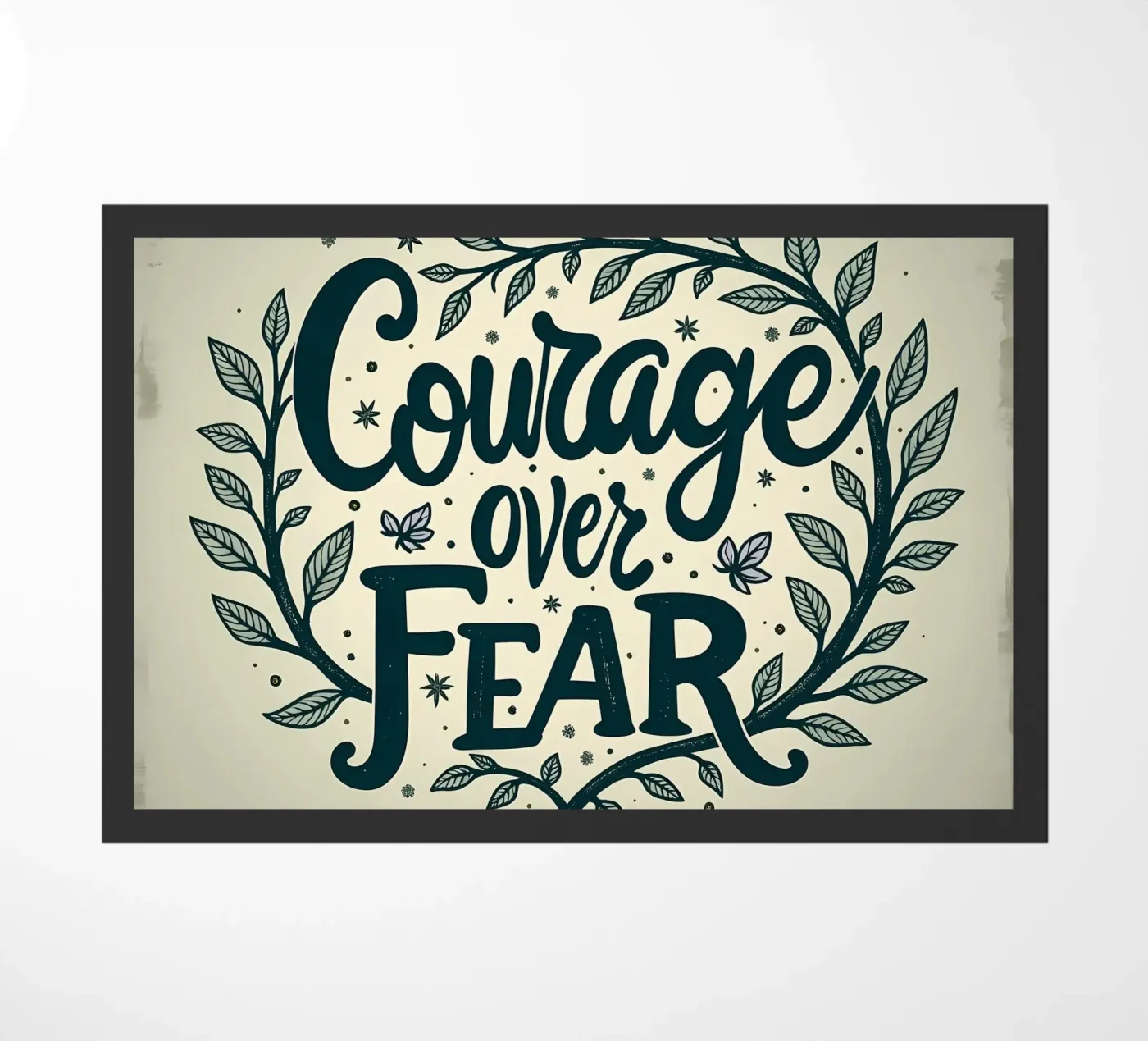 Moed over angst deurmat van inspirational quote