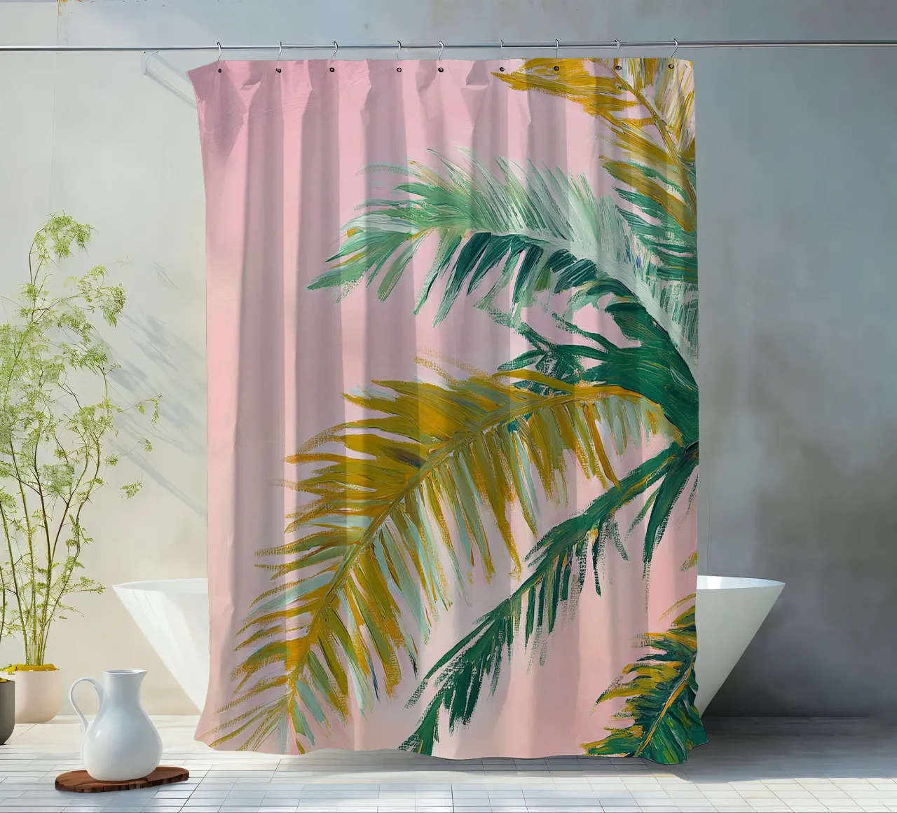 Palma Rosa Preppy Botanico tenda da doccia da Euphoria Theresa