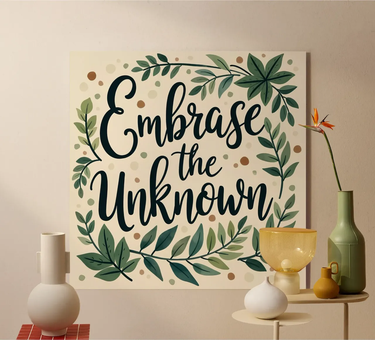 Embrace the Unknown plexiglass da inspirational quote