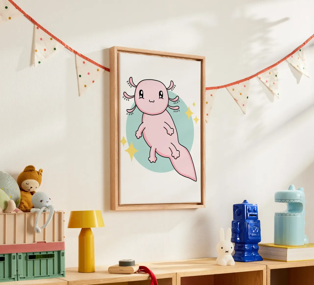 Axolotl tela con Cornice a cassetta da BAINAI KIDS