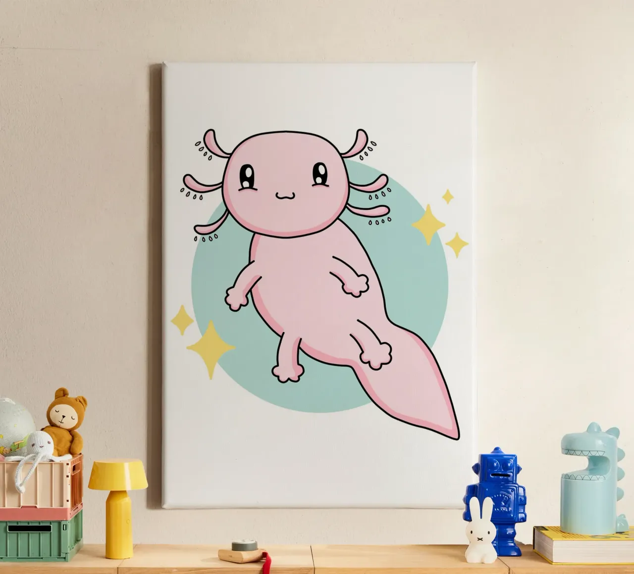 Axolotl tela con Cornice a cassetta da BAINAI KIDS