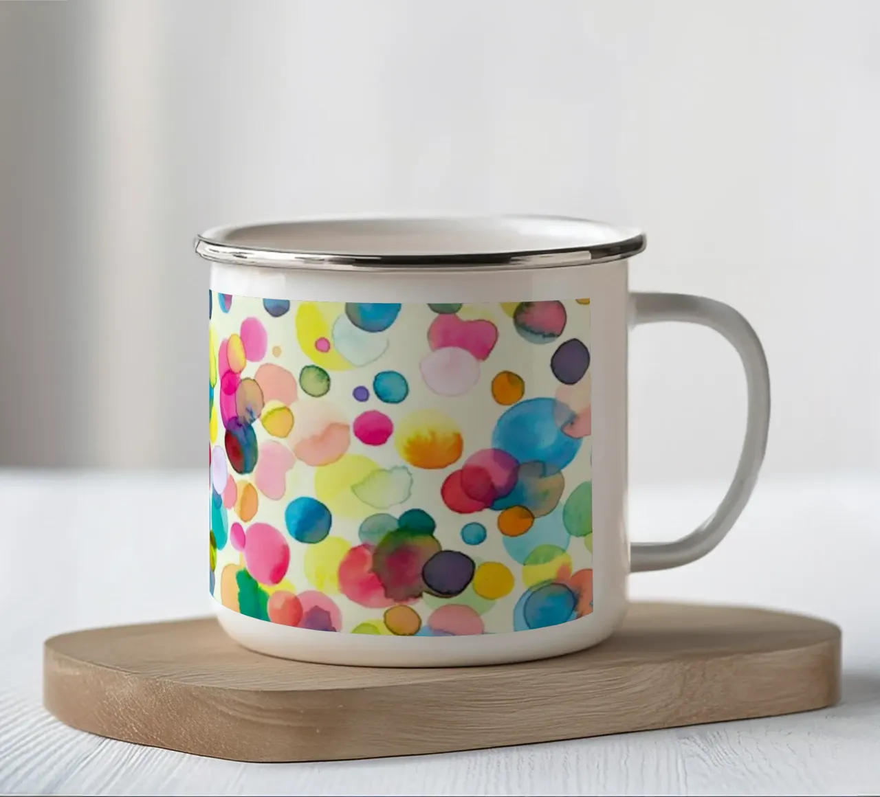 Watercolor Color Drops tazza in smalto da ninoladesign