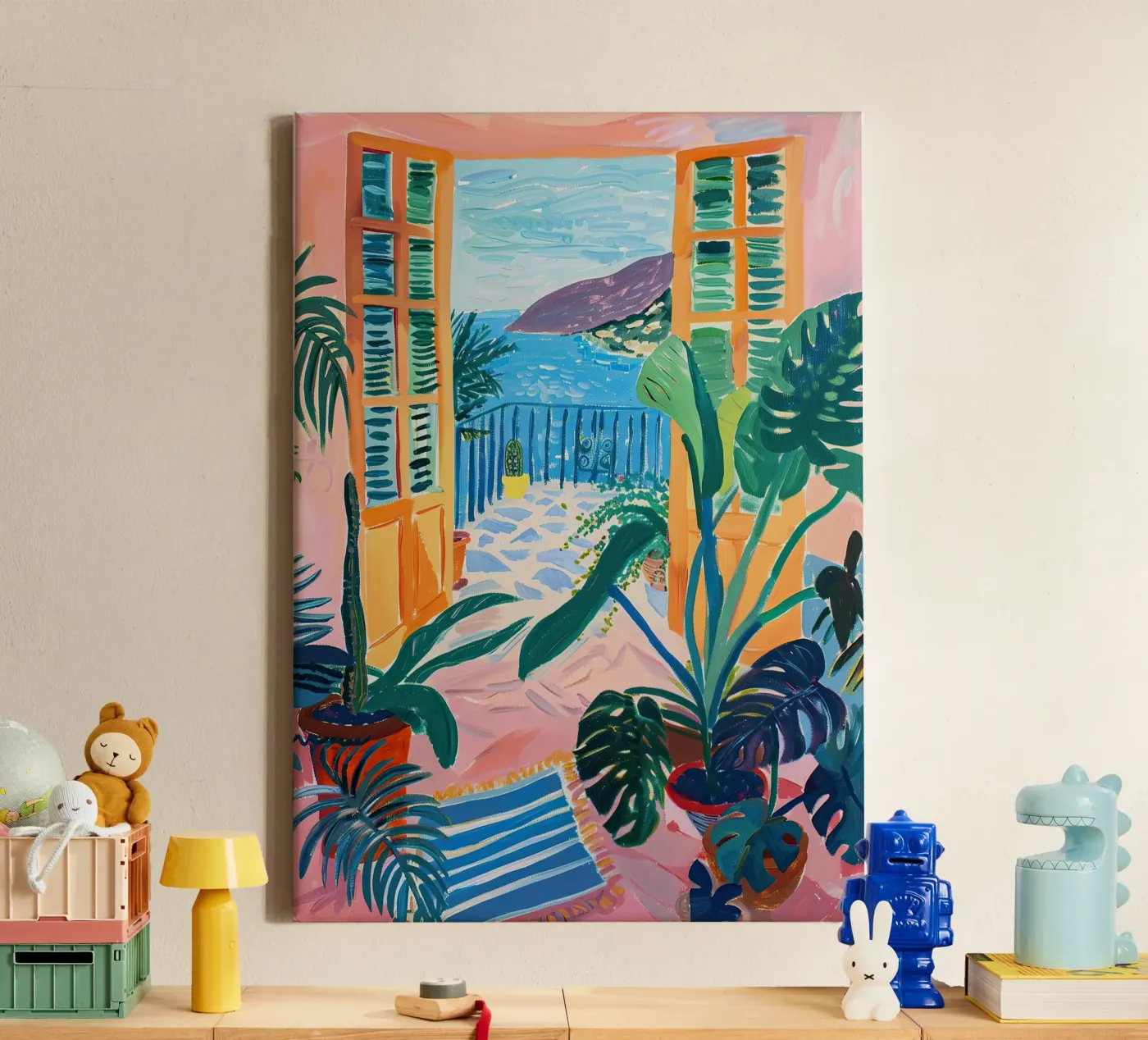 Open Window Monstera canvas by Euphoria Theresa