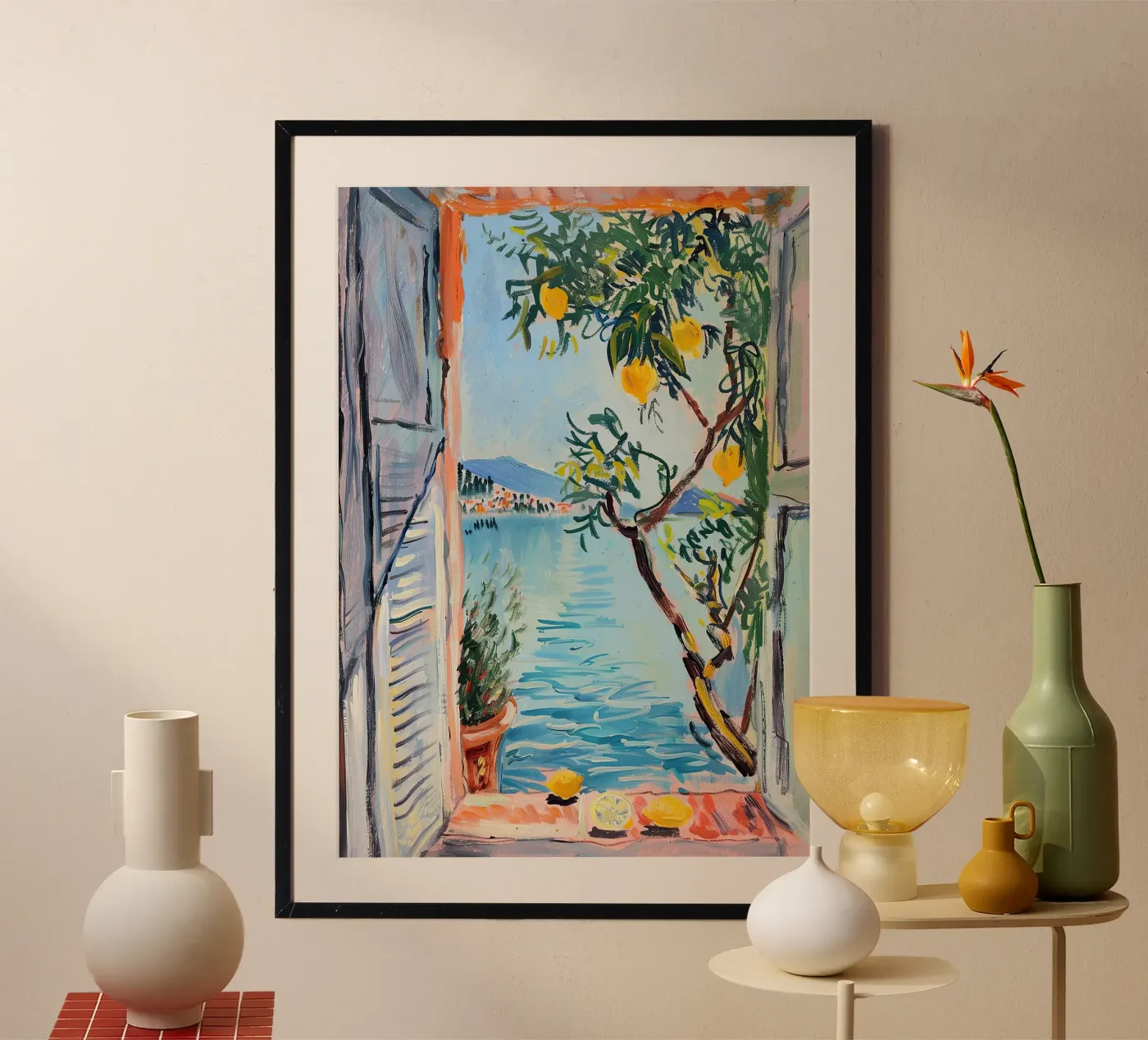 Open Window poster met houten frame van Euphoria Theresa