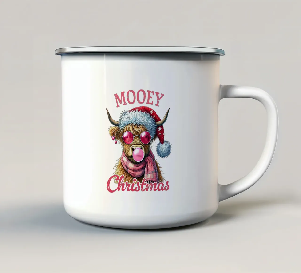 Mooey Christmas tazza in smalto da edsonramosart