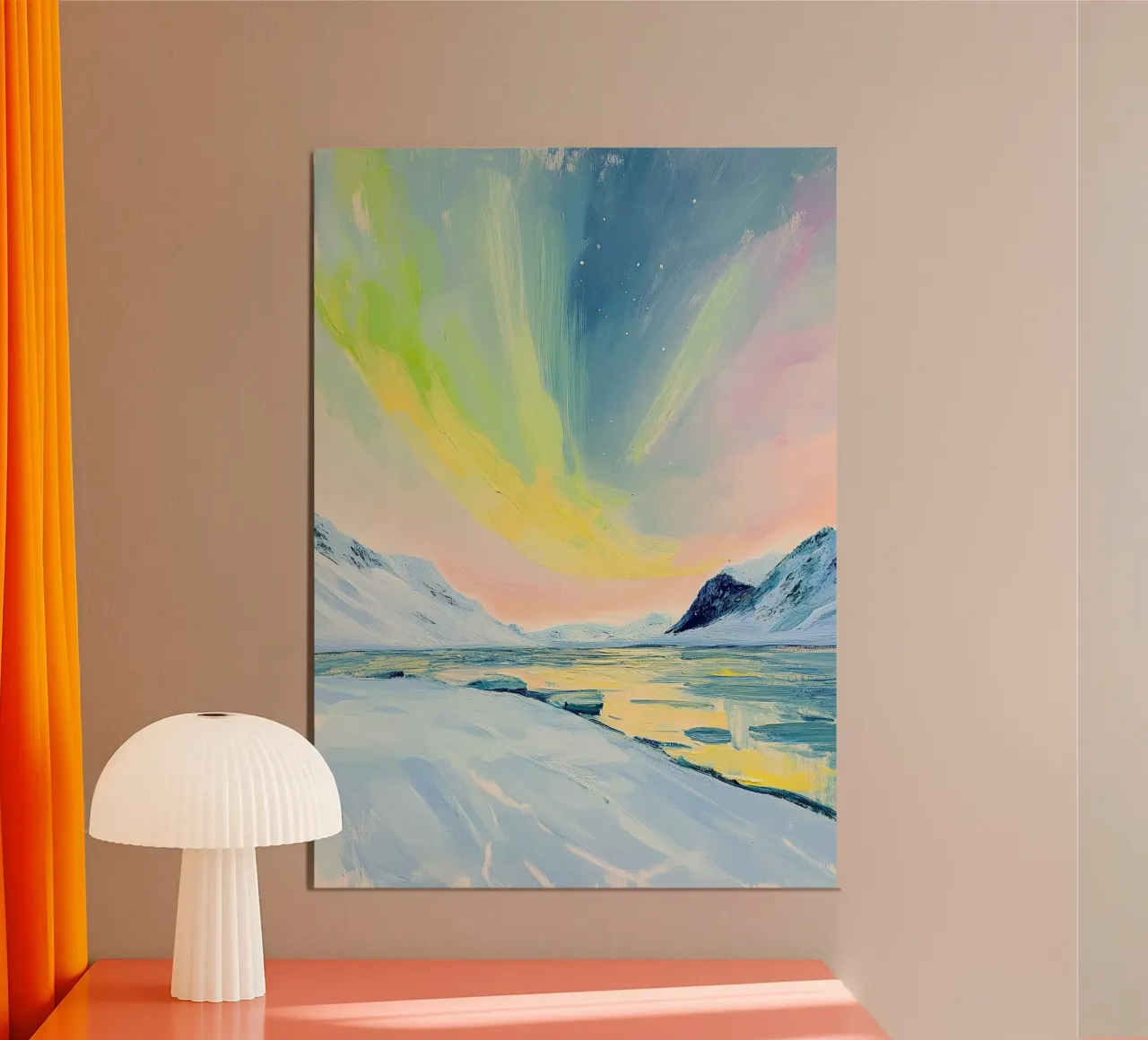 Aurora boreale Neve invernale poster con telaio in plastica da Euphoria Theresa