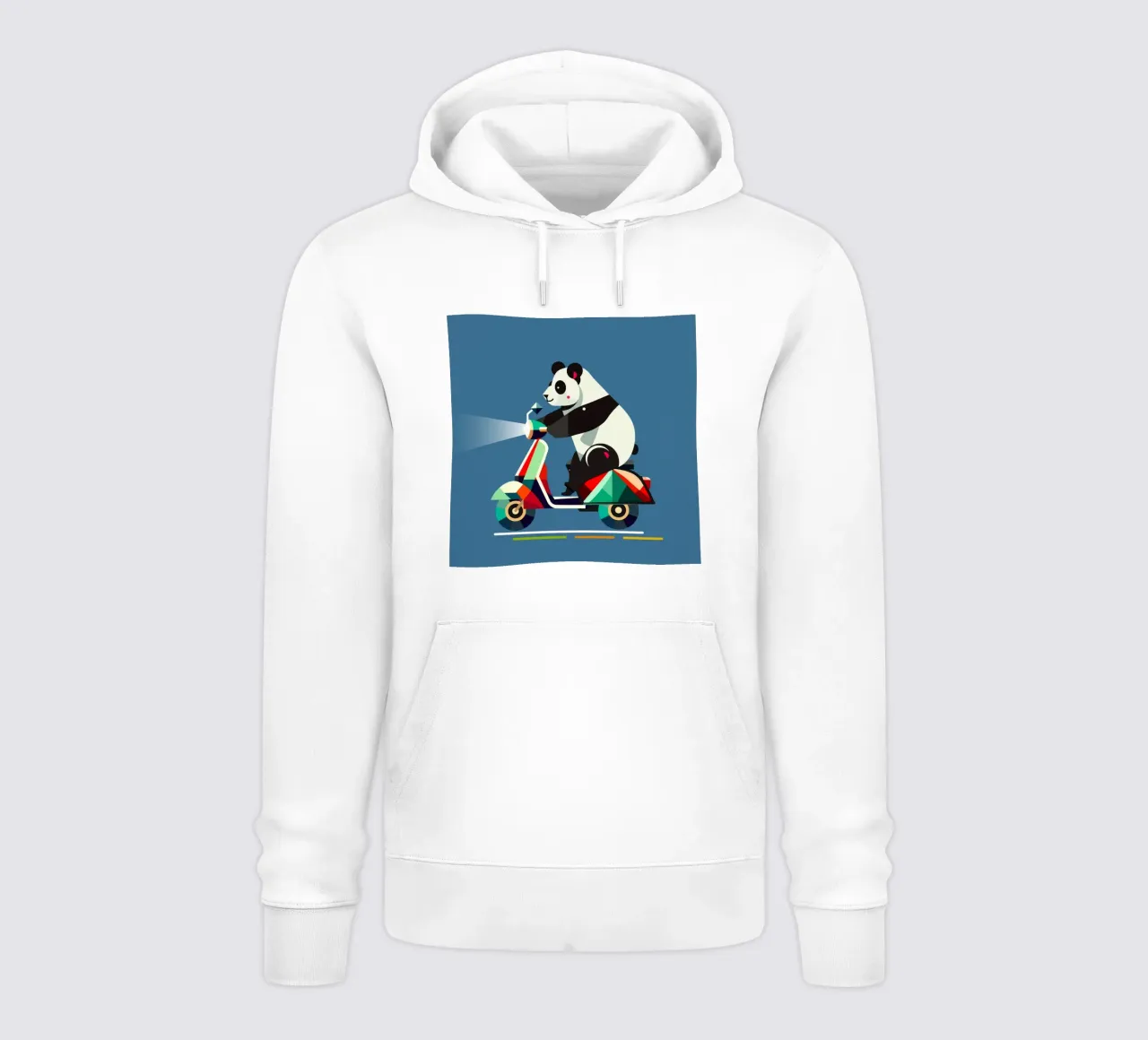Un panda più simpatico su uno scooter colorato felpa con cappuccio da namosh