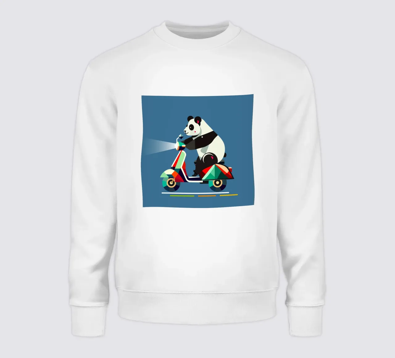 Un panda più simpatico su uno scooter colorato felpa da namosh