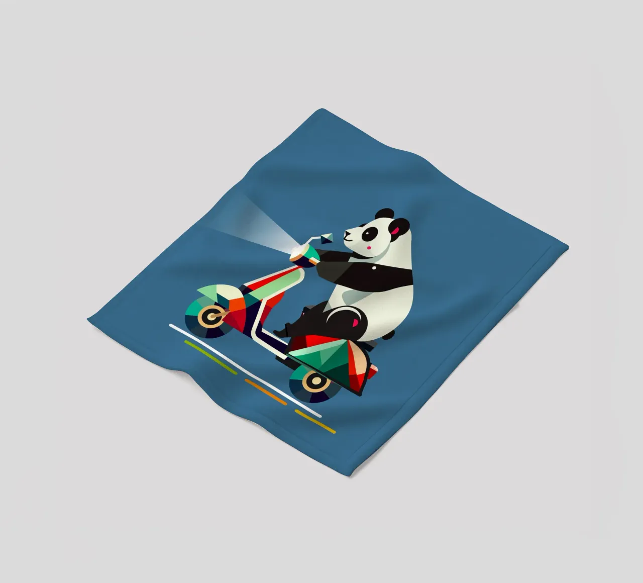 Un panda più simpatico su uno scooter colorato coperta in pile da namosh