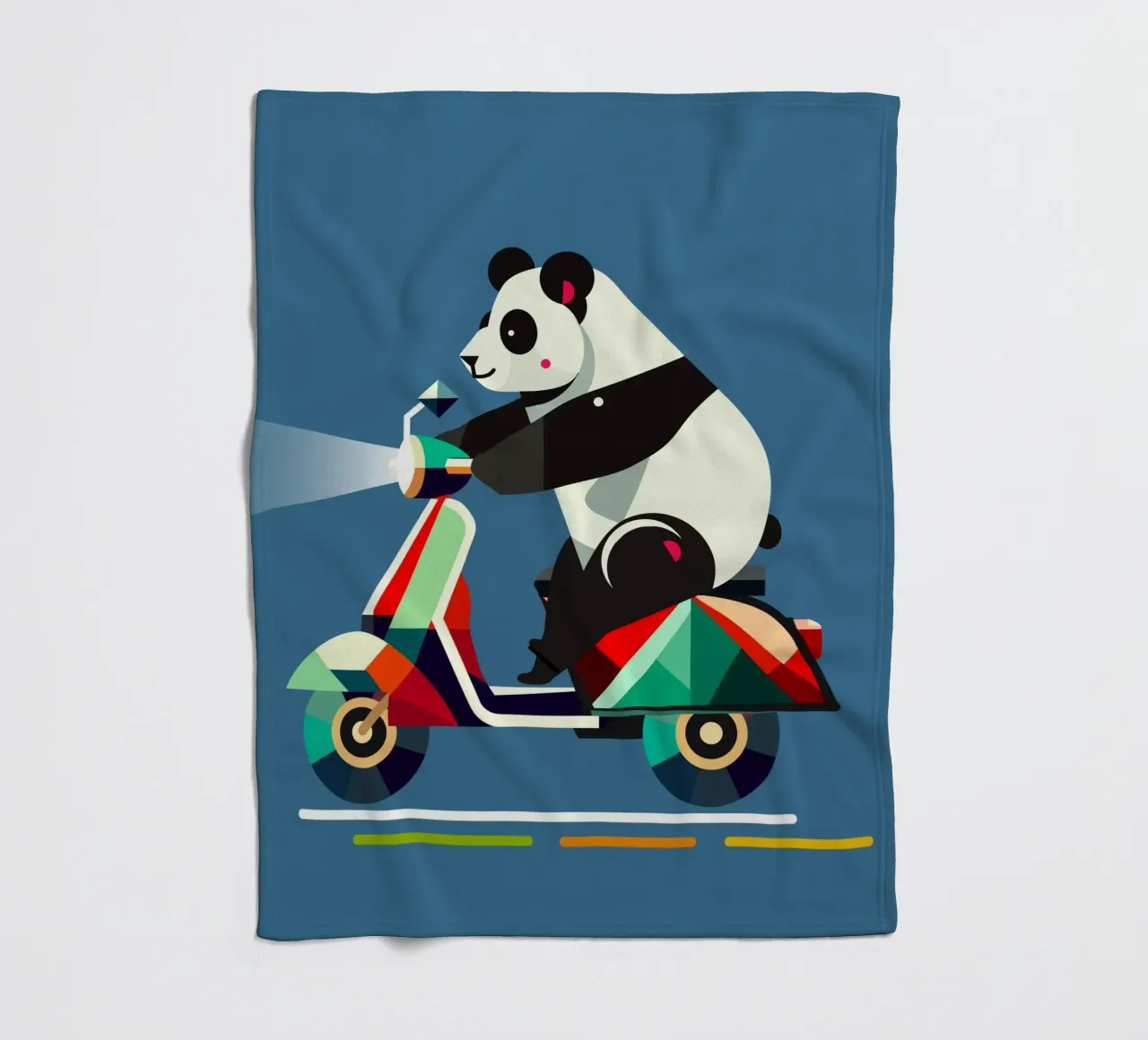 Un panda più simpatico su uno scooter colorato coperta in pile da namosh